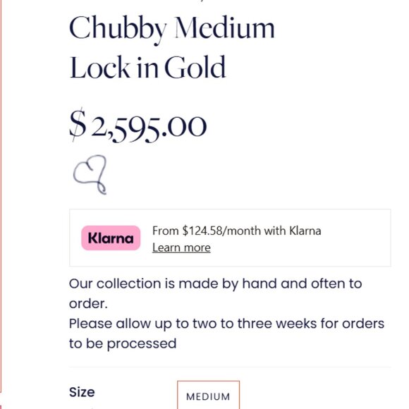 Marla Aaron Yellow Gold Chubby Medium Lock - Picture 7 of 7